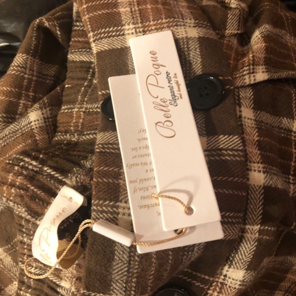 Belle poque Brown Retro Style Plaid skirt - Picture 8 of 9